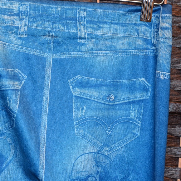 Stretch Leggings Jean Imprinted SZ L-XL Girls GMI - Picture 6 of 7